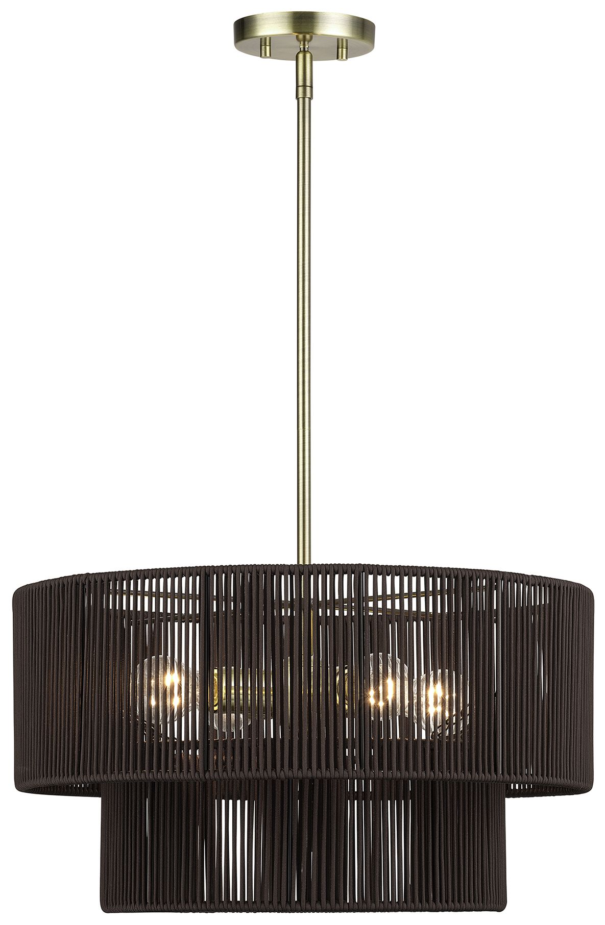 Acordia 4 Light Antique Brass Pendant Chandelier