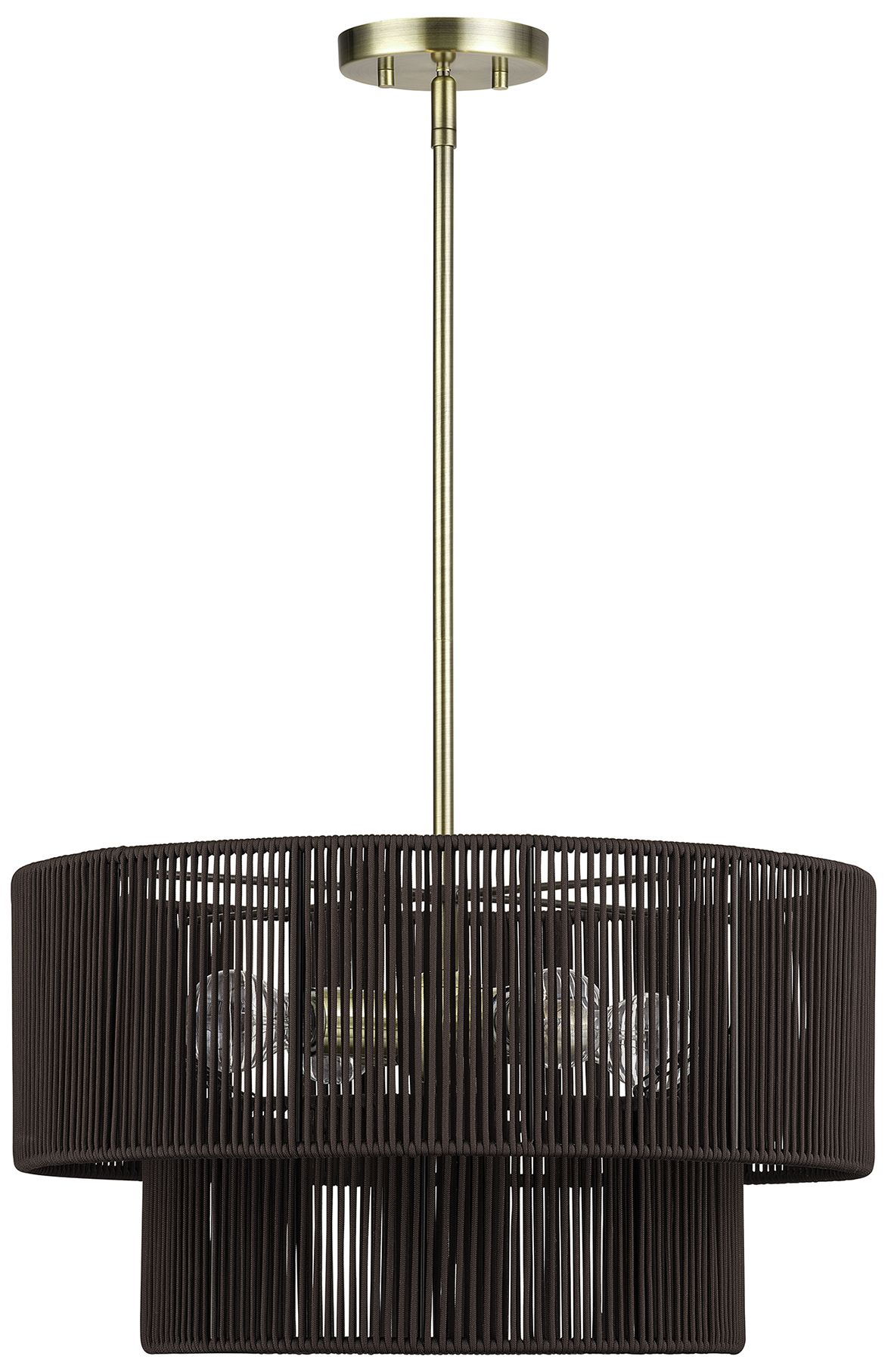 Image 3 Acordia 4 Light Antique Brass Pendant Chandelier more views
