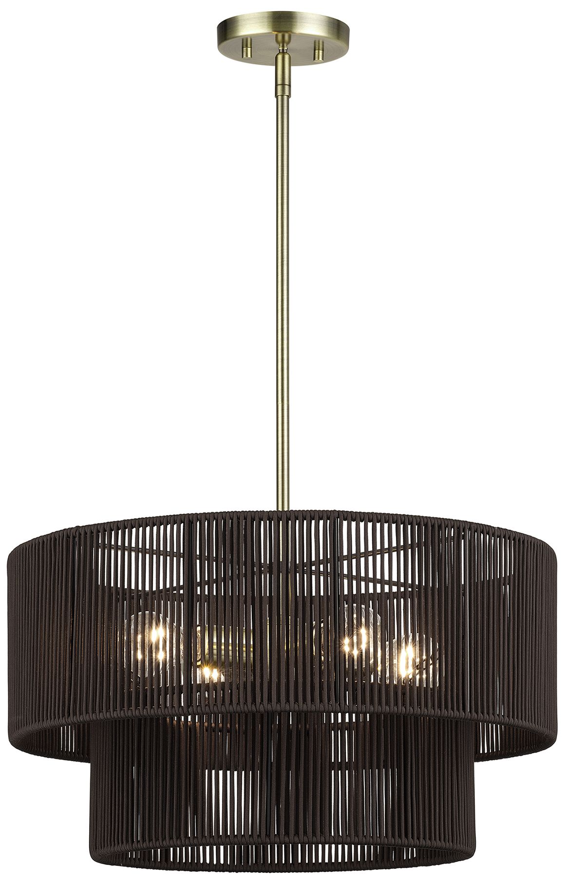 Image 4 Acordia 4 Light Antique Brass Pendant Chandelier more views