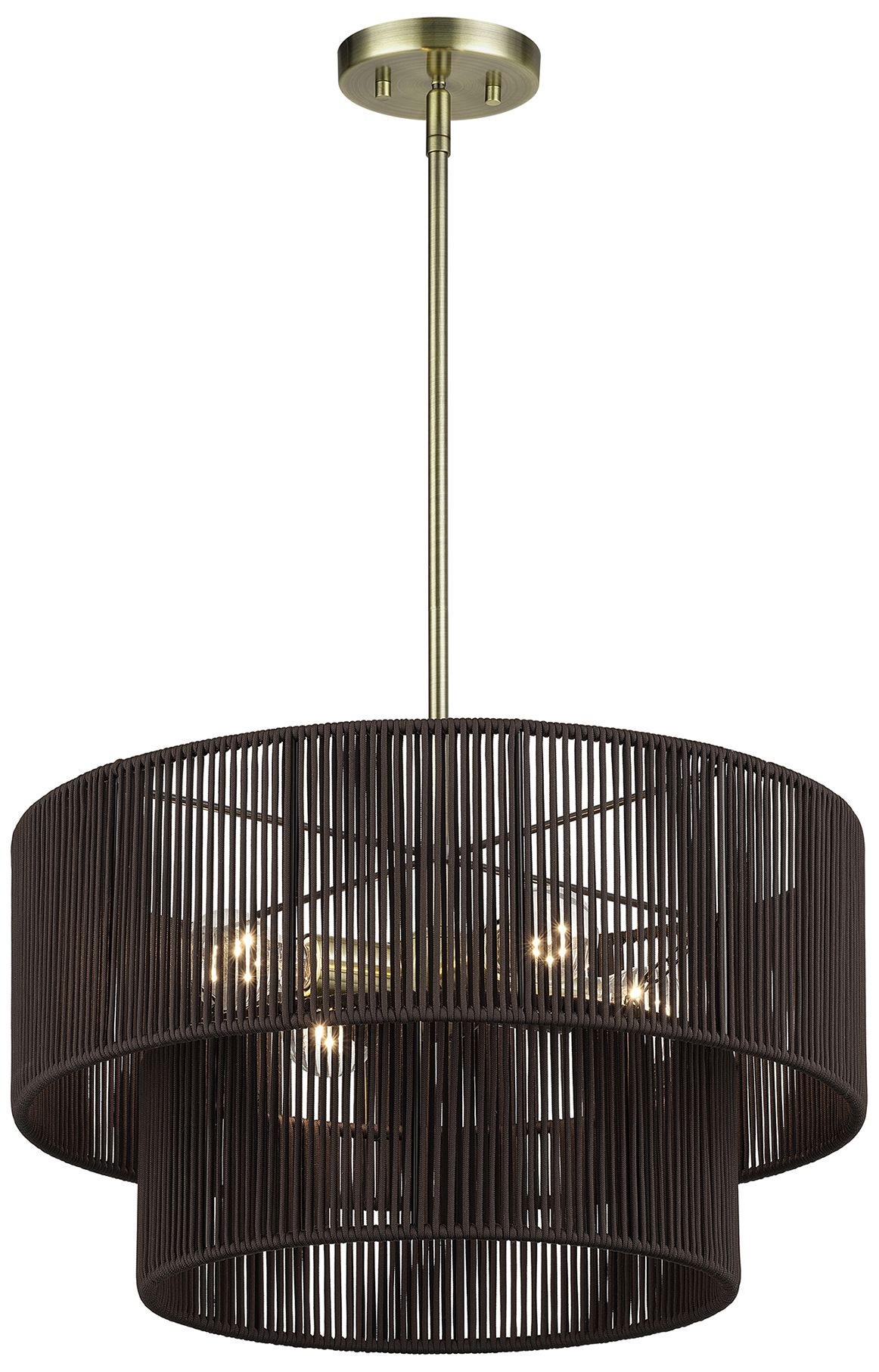 Image 5 Acordia 4 Light Antique Brass Pendant Chandelier more views
