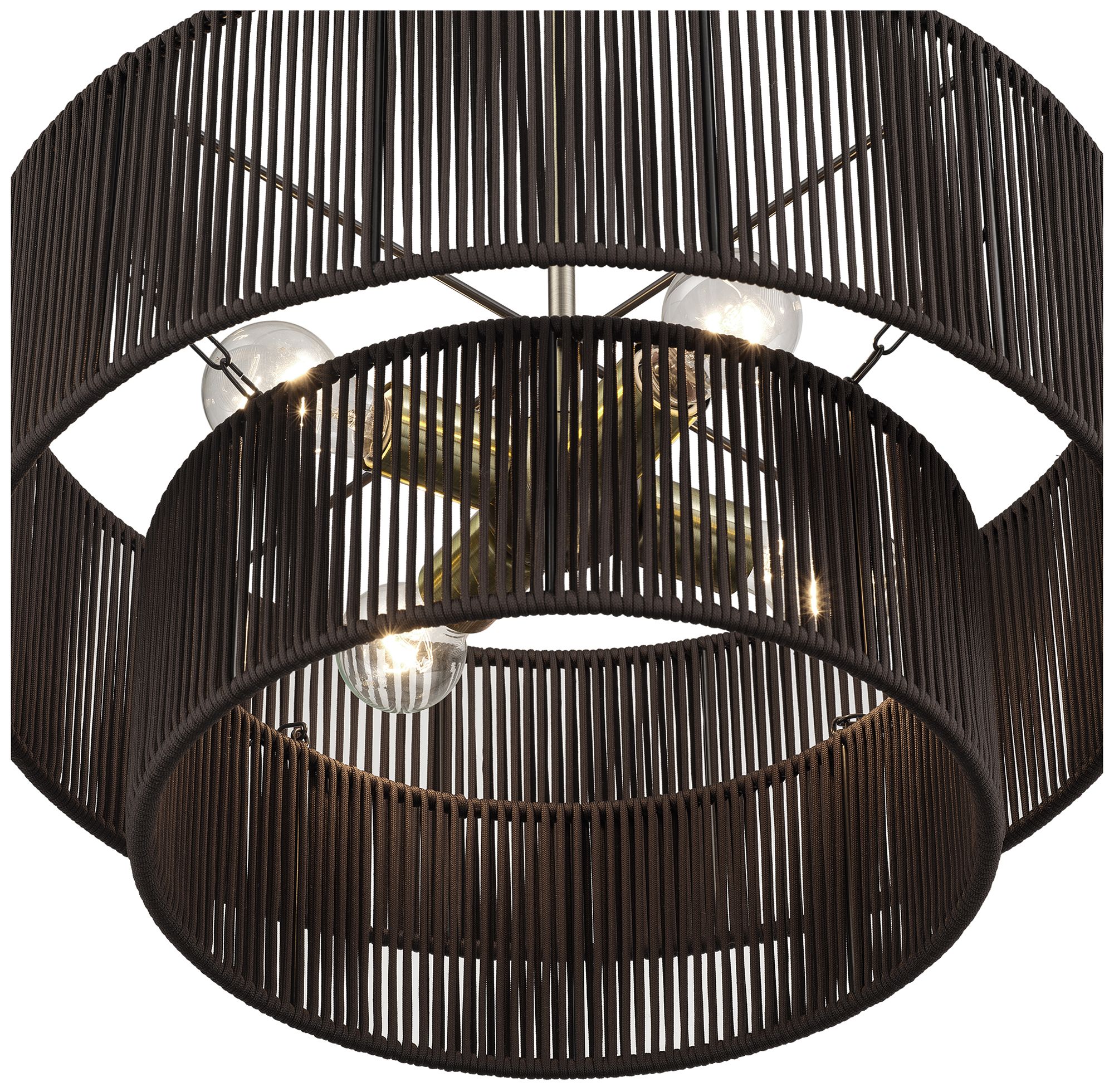 Image 6 Acordia 4 Light Antique Brass Pendant Chandelier more views