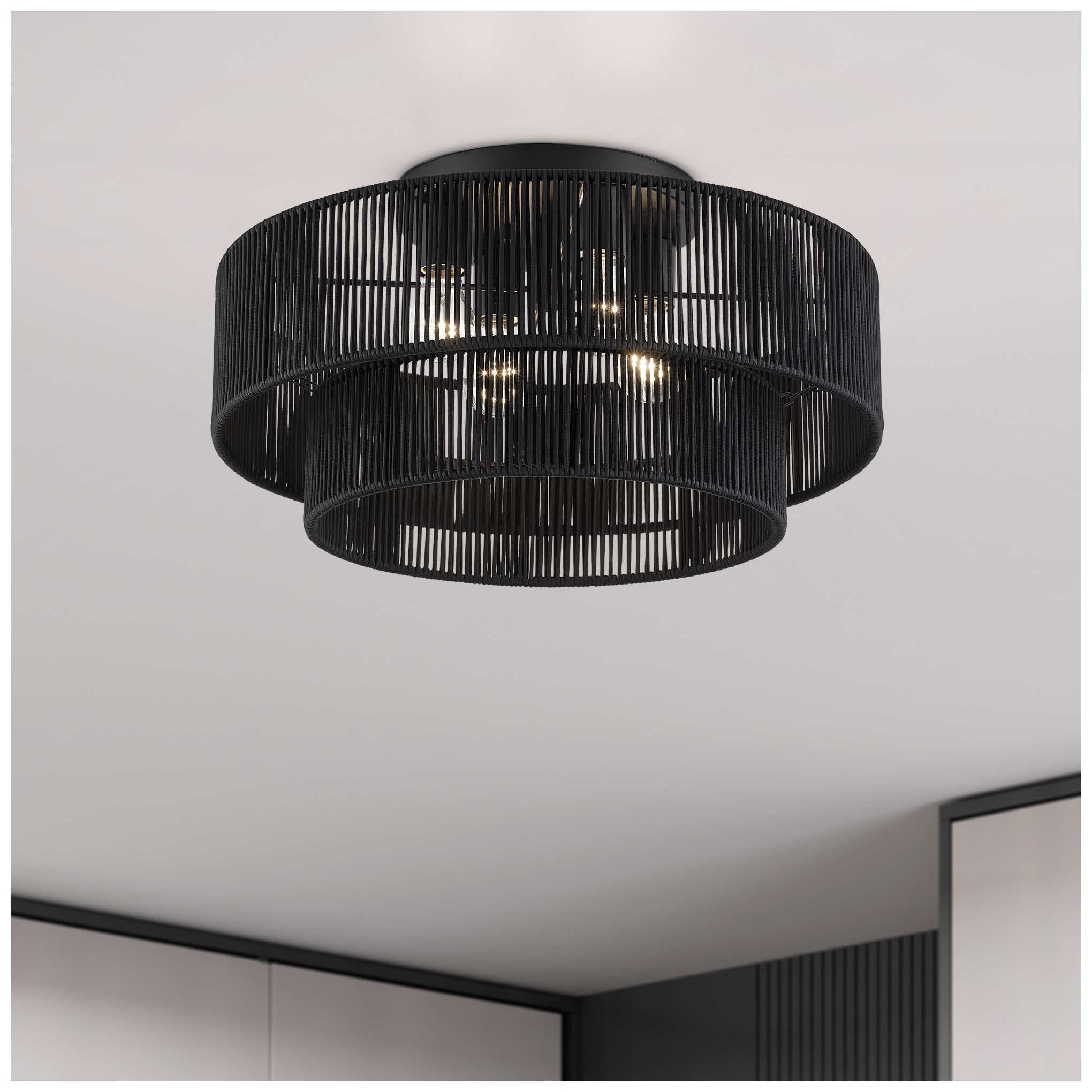 Acordia 4 Light Black Extra Large Semi-Flush