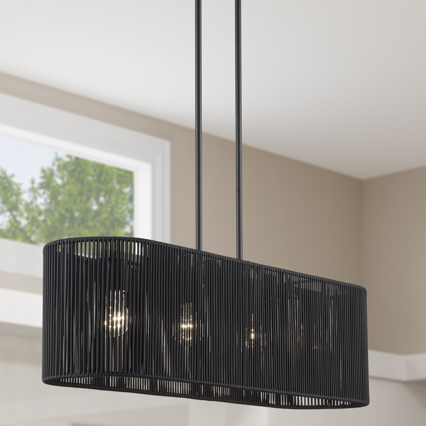 Acordia 4 Light Black Large Linear Chandelier