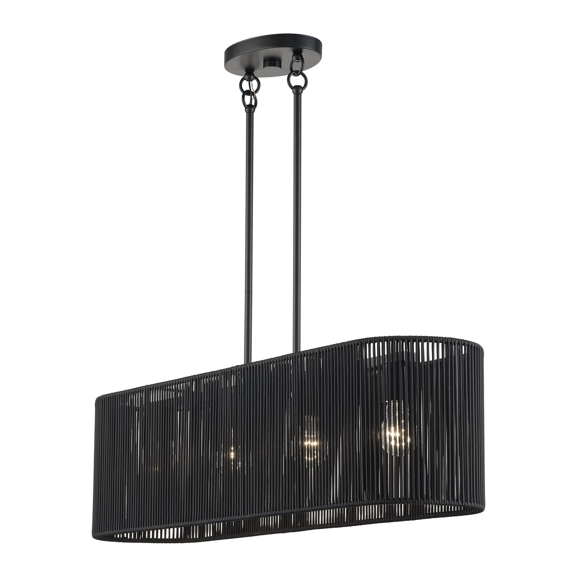 Image 6 Acordia 4 Light Black Large Linear Chandelier more views
