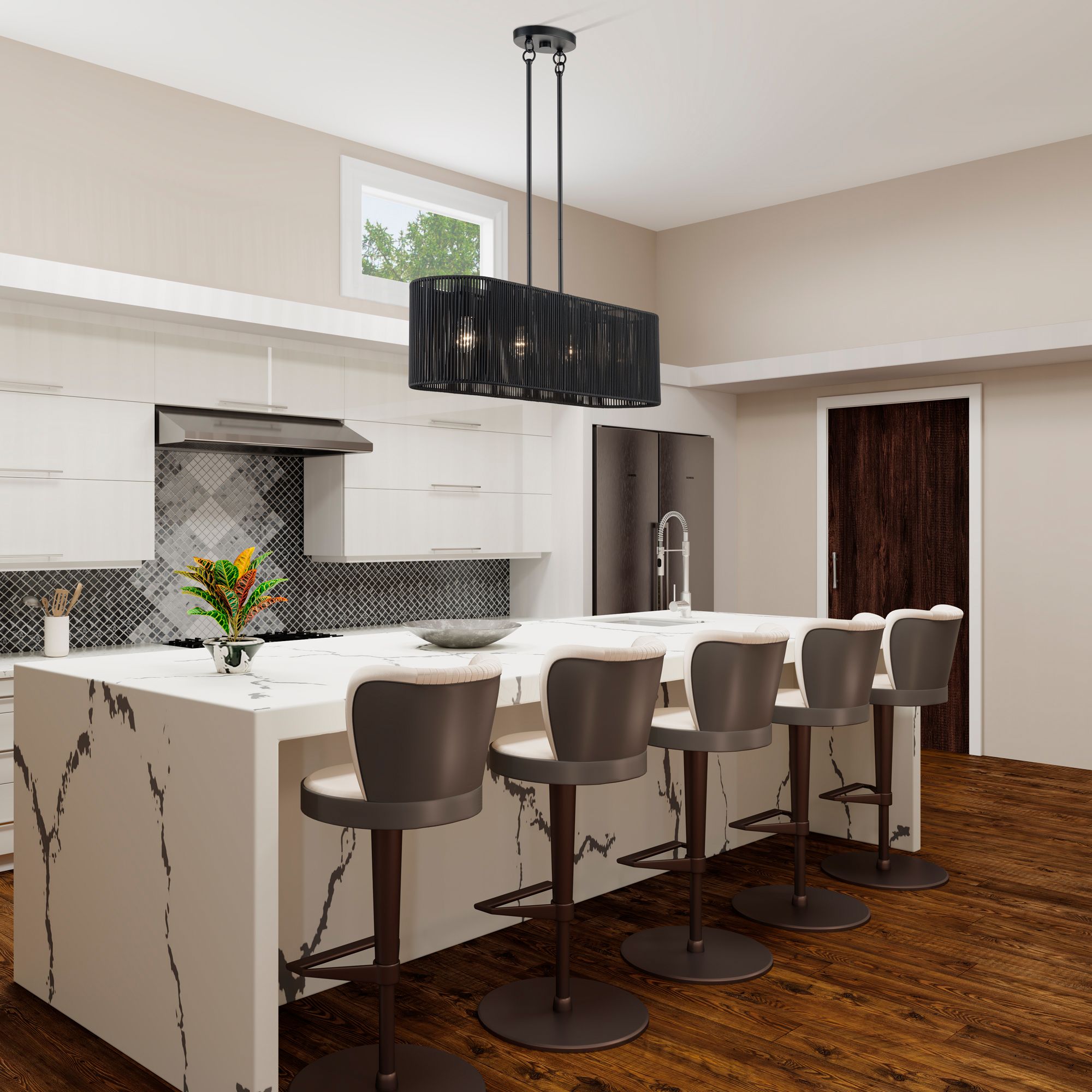 Acordia 4 Light Black Large Linear Chandelier