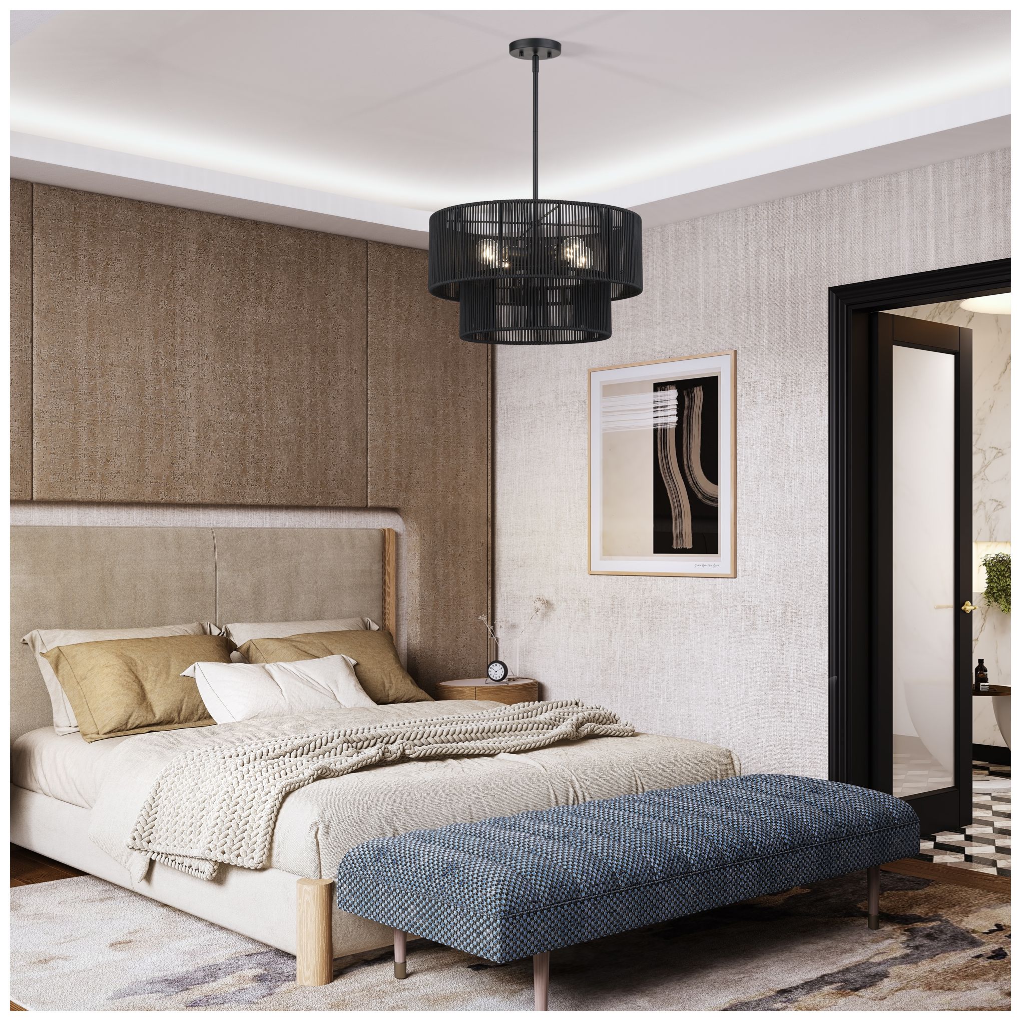 Image 7 Acordia 4 Light Black Pendant Chandelier more views