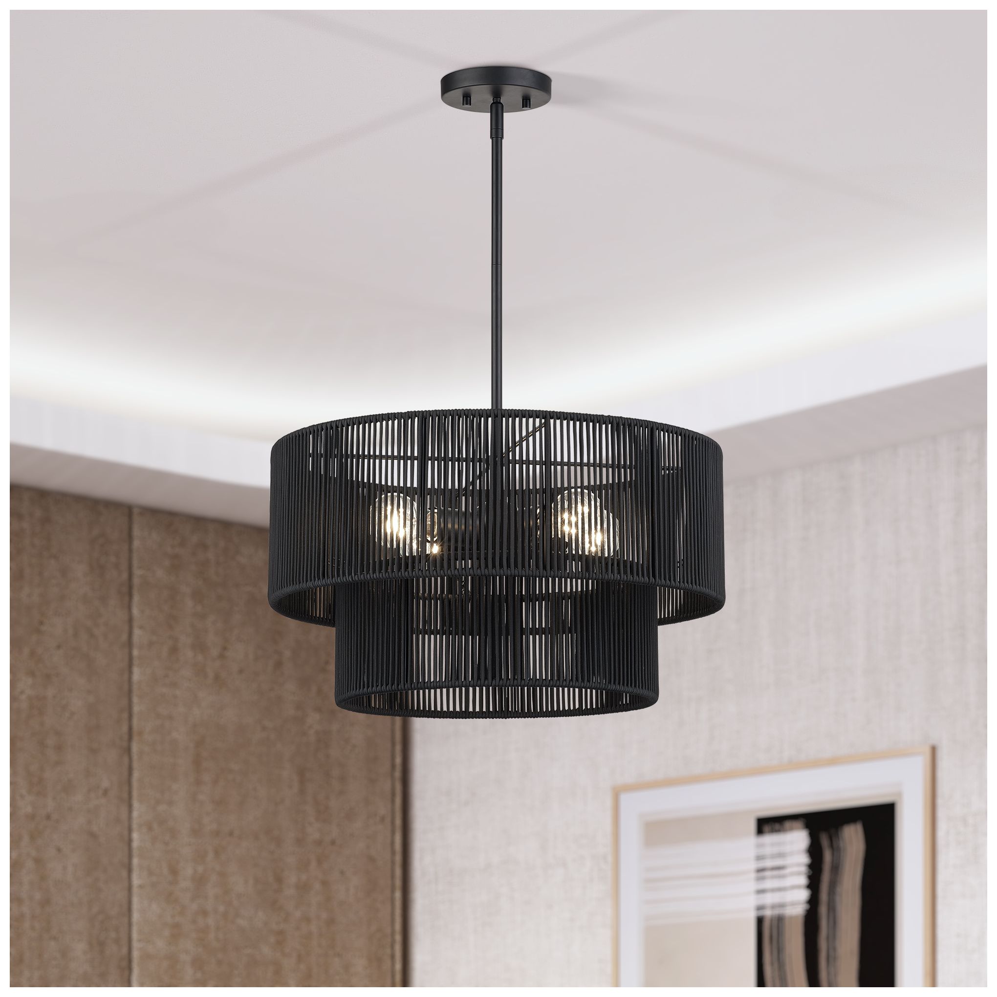 Acordia 4 Light Black Pendant Chandelier
