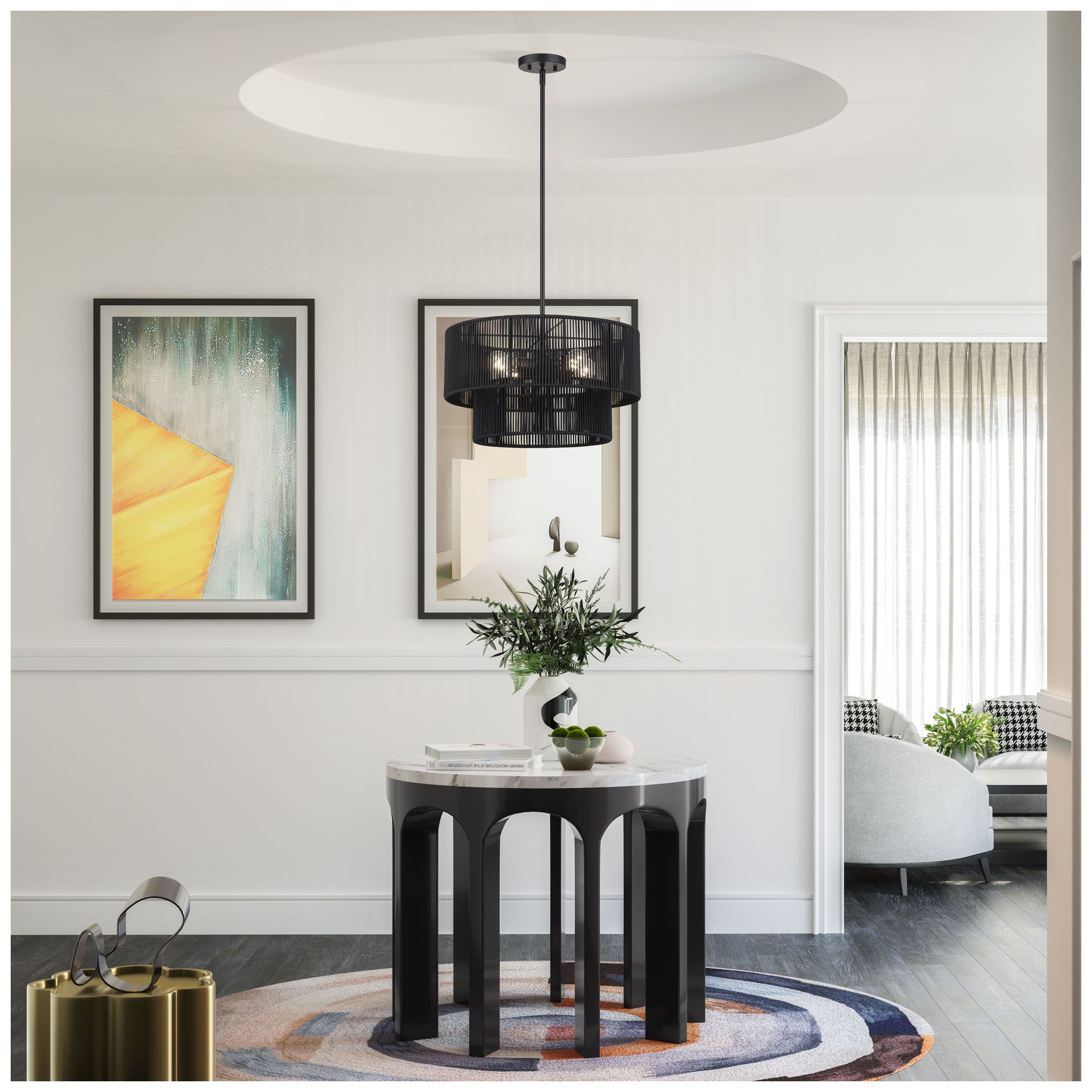 Acordia 4 Light Black Pendant Chandelier