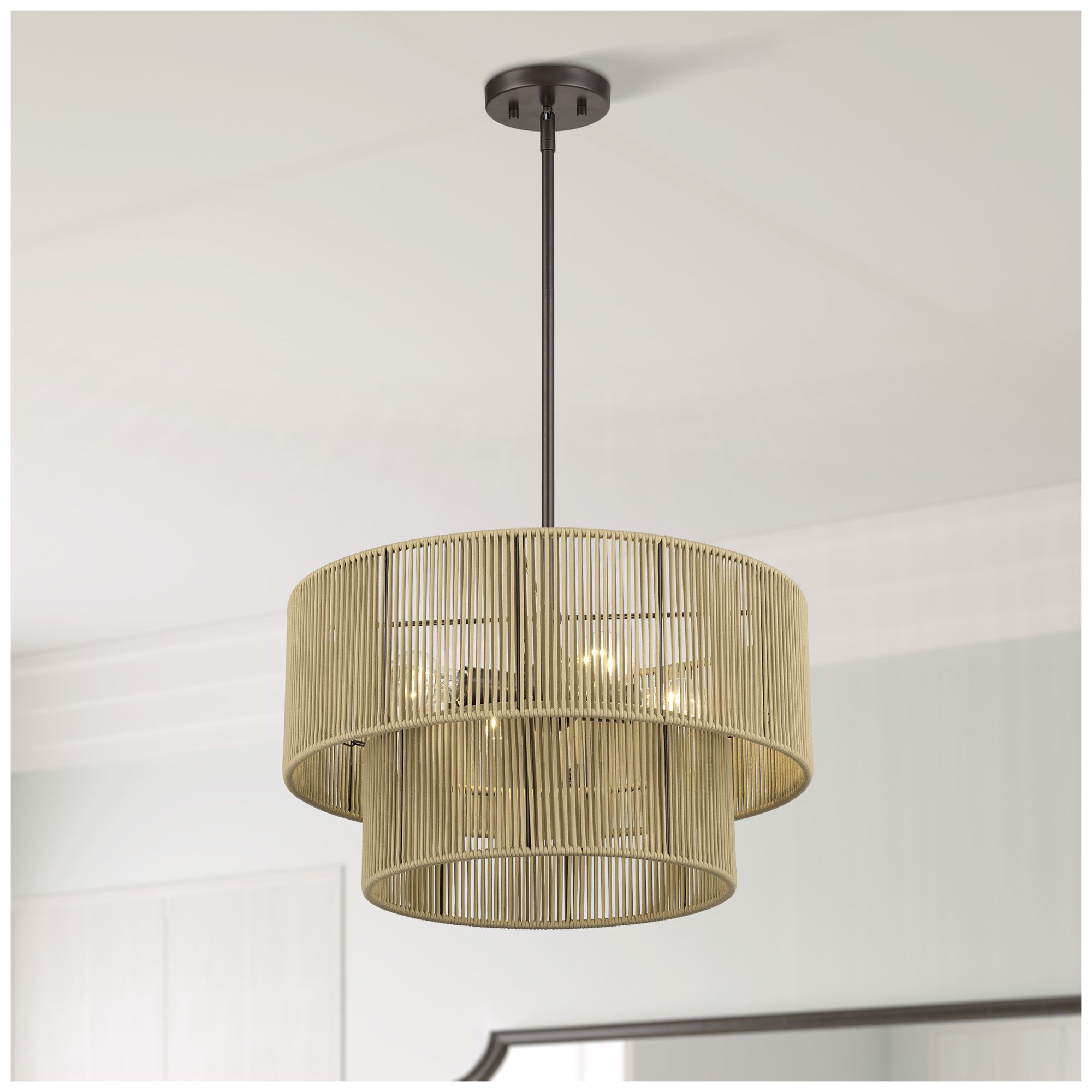 Acordia 4 Light English Bronze Pendant Chandelier