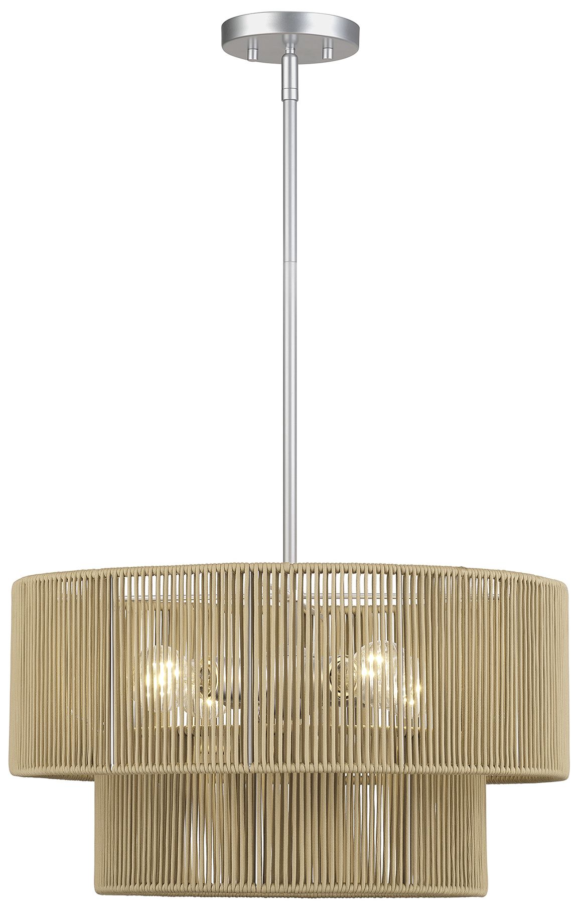 Image 2 Acordia 4 Light Painted Nickel Pendant Chandelier