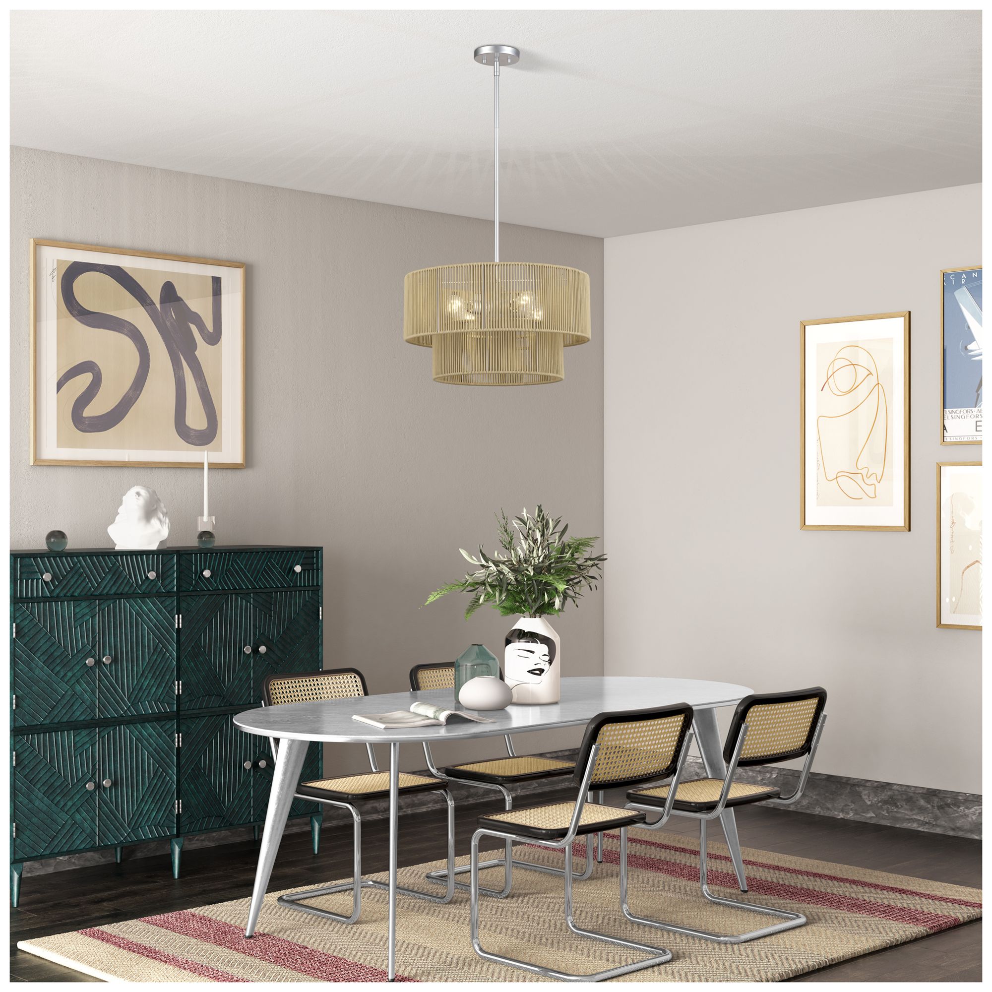 Acordia 4 Light Painted Nickel Pendant Chandelier