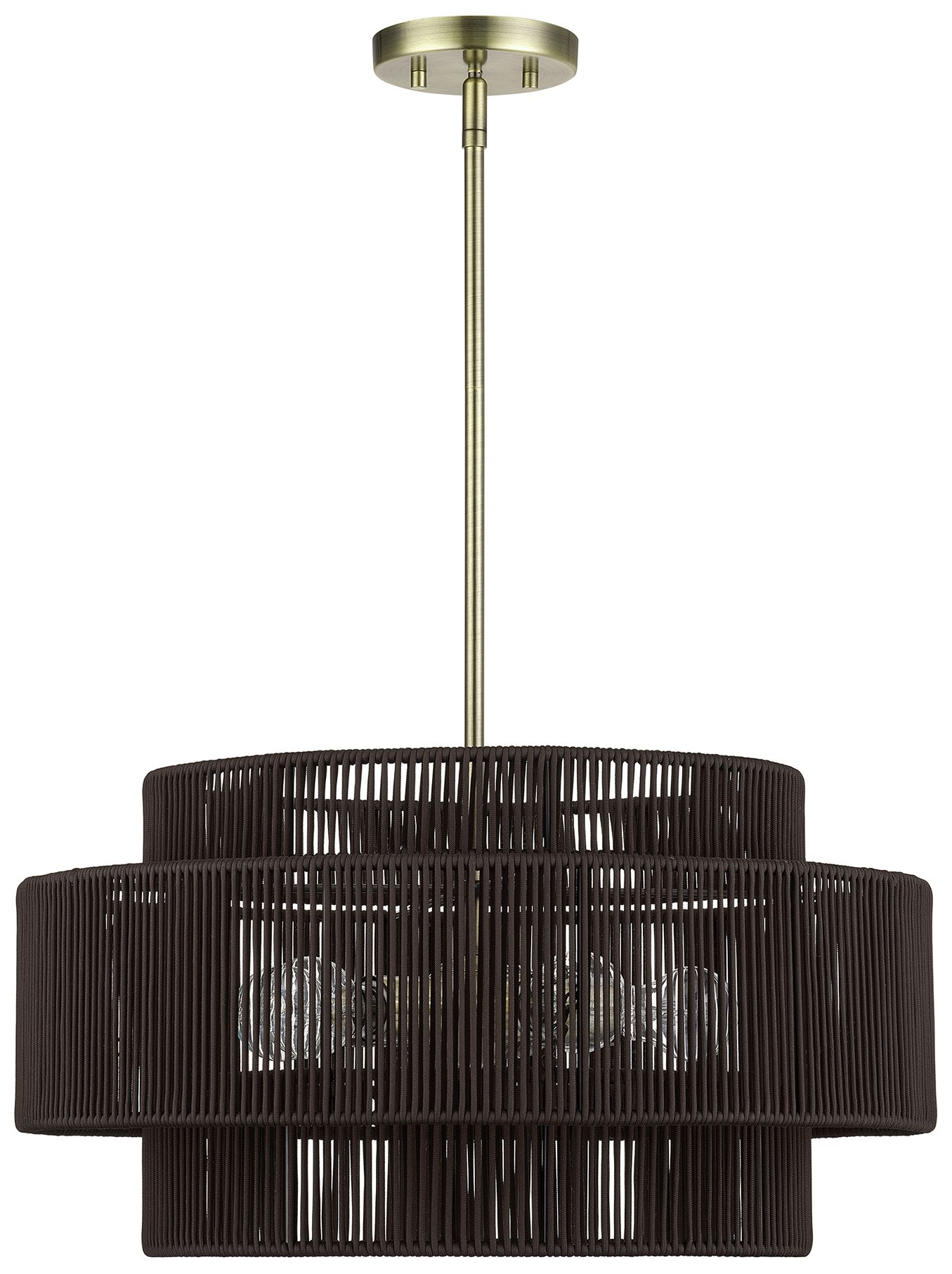 Image 3 Acordia 5 Light Antique Brass Pendant Chandelier more views