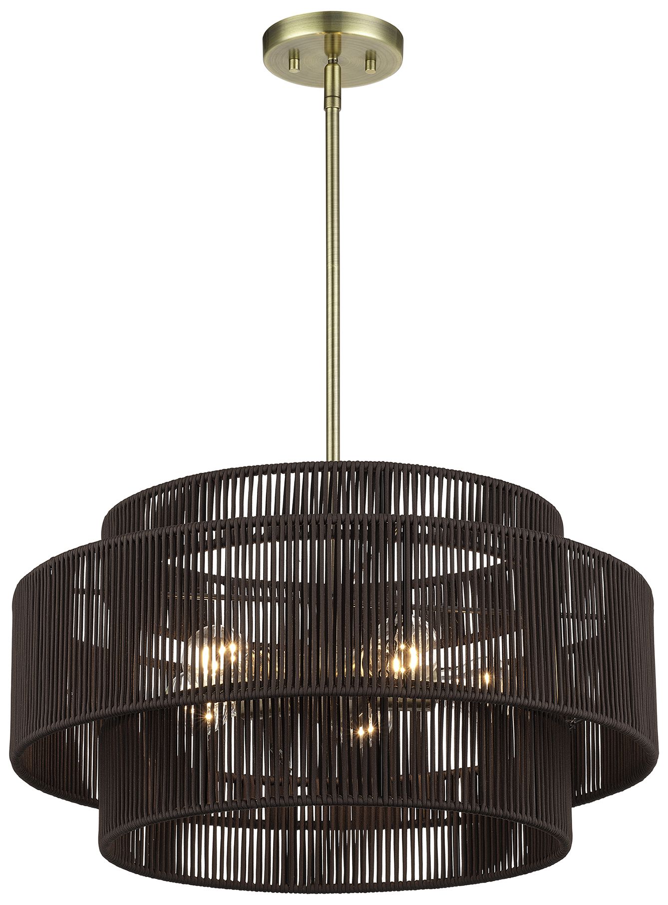 Image 5 Acordia 5 Light Antique Brass Pendant Chandelier more views