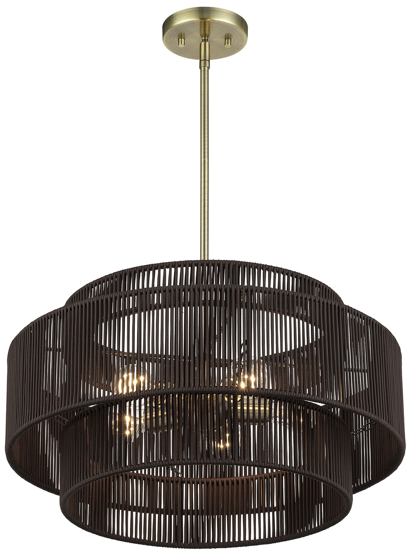 Image 6 Acordia 5 Light Antique Brass Pendant Chandelier more views