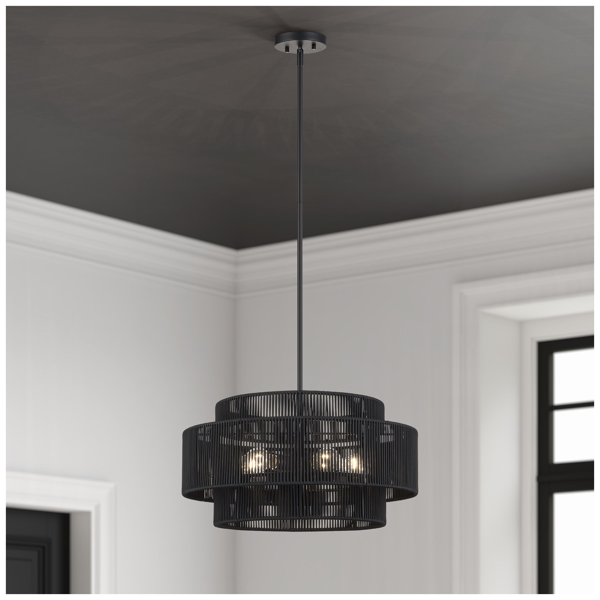 Acordia 5 Light Black Pendant Chandelier