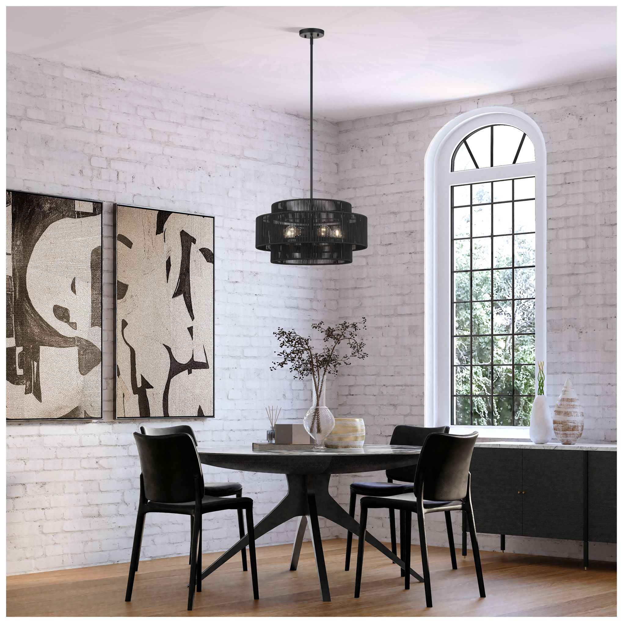 Acordia 5 Light Black Pendant Chandelier