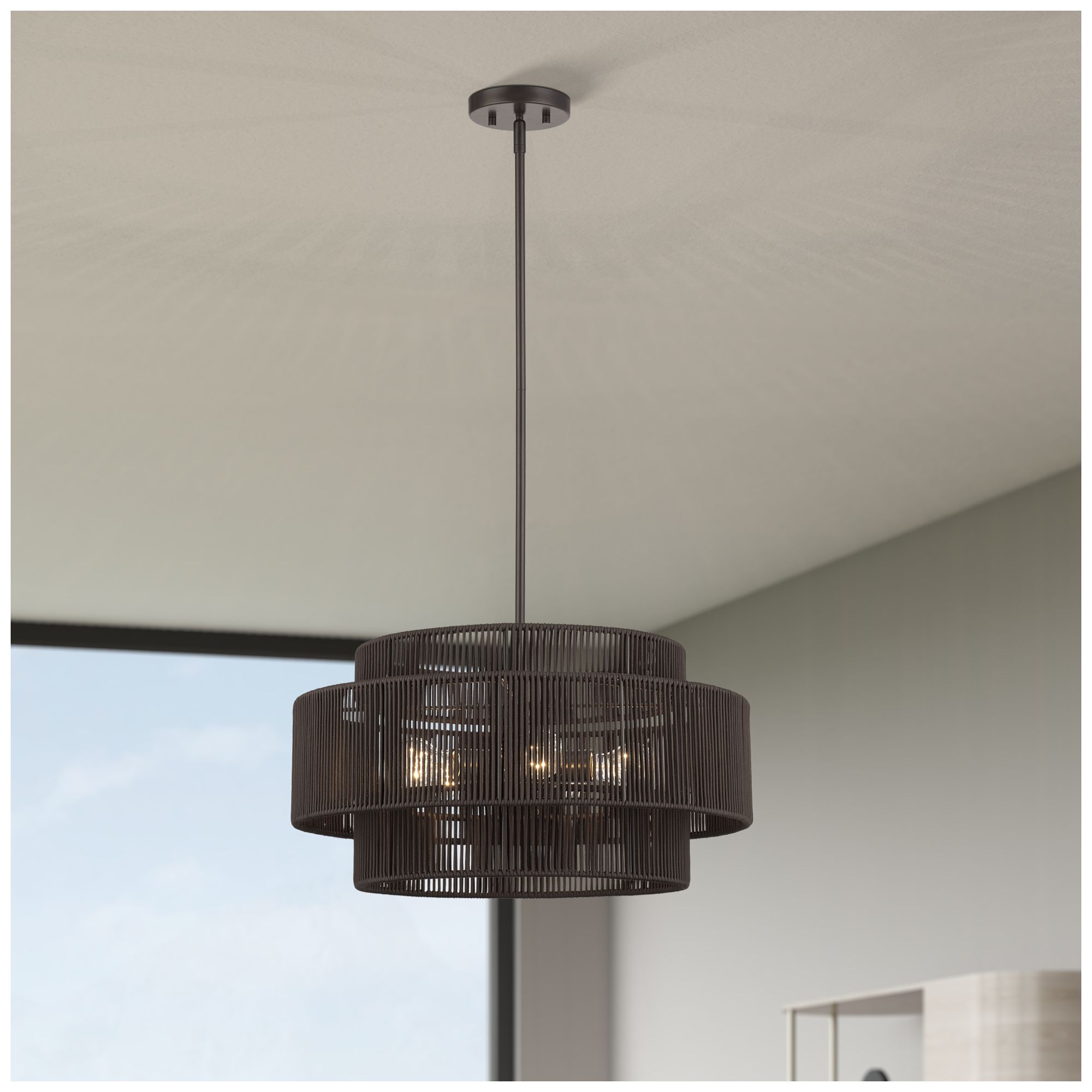Acordia 5 Light English Bronze Pendant Chandelier