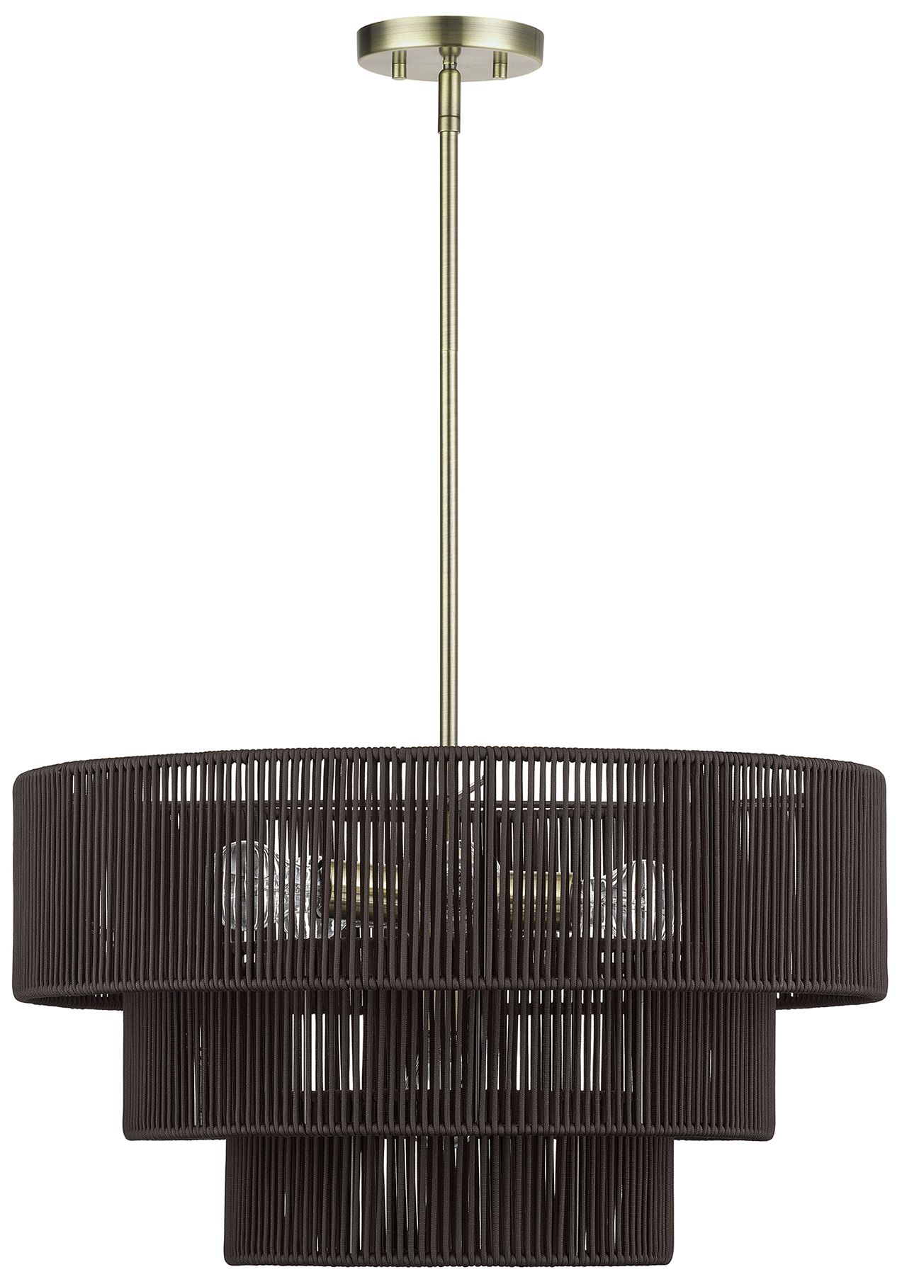 Image 3 Acordia 6 Light Antique Brass Pendant Chandelier more views