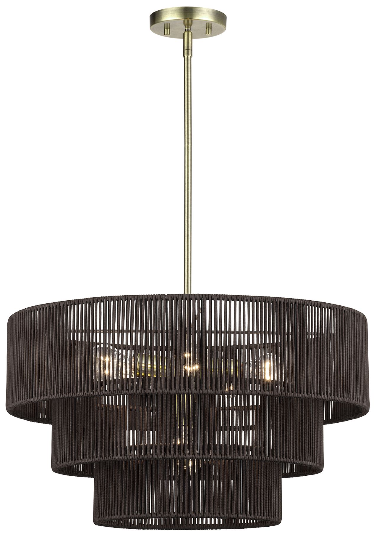 Image 4 Acordia 6 Light Antique Brass Pendant Chandelier more views