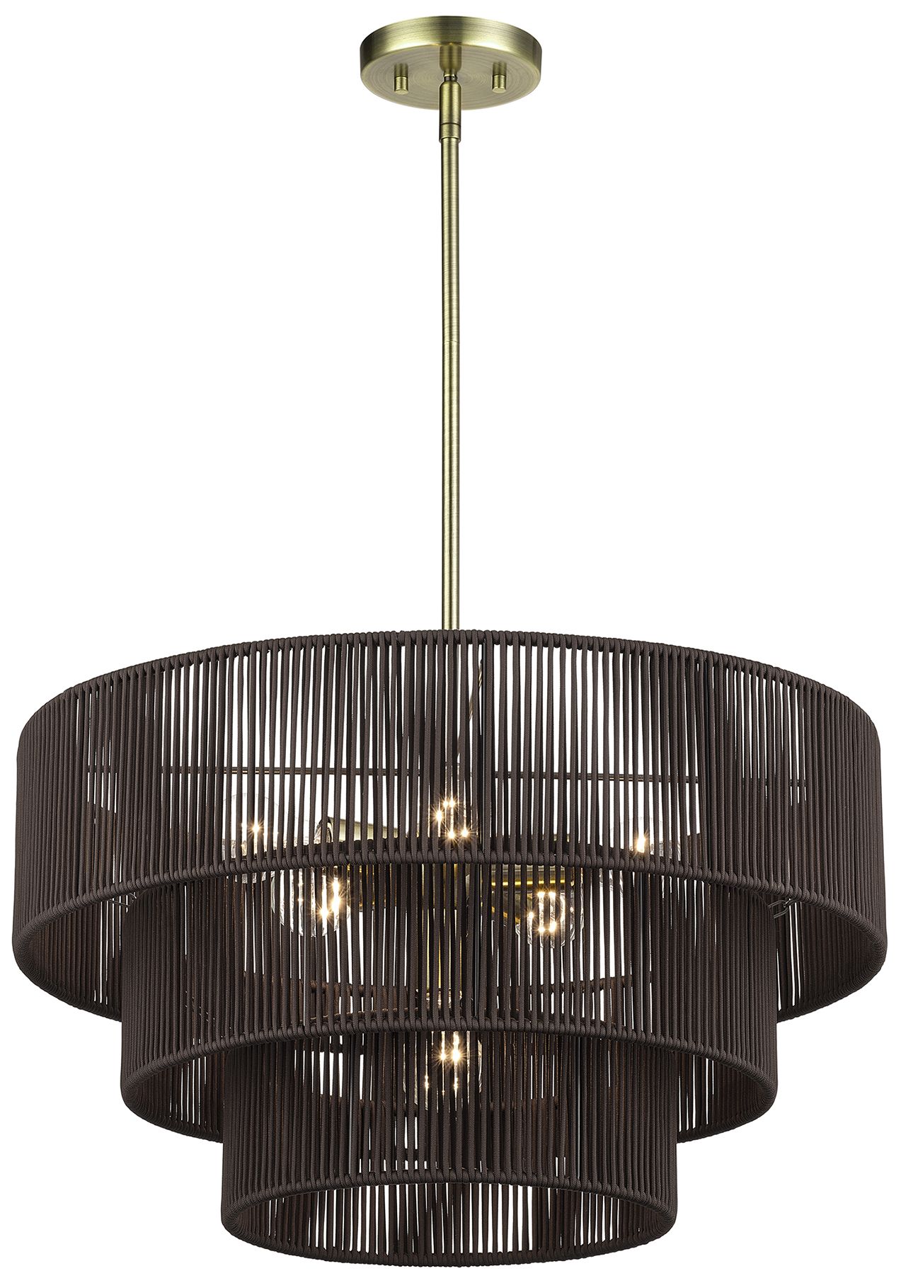 Image 5 Acordia 6 Light Antique Brass Pendant Chandelier more views