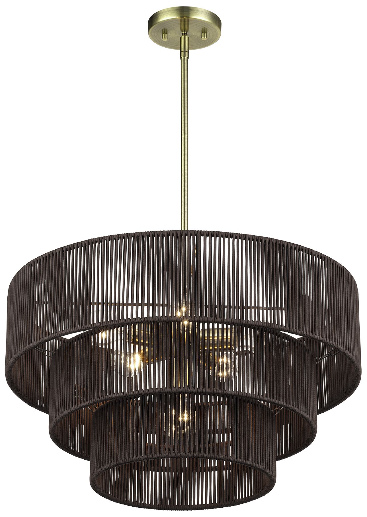 Image 6 Acordia 6 Light Antique Brass Pendant Chandelier more views