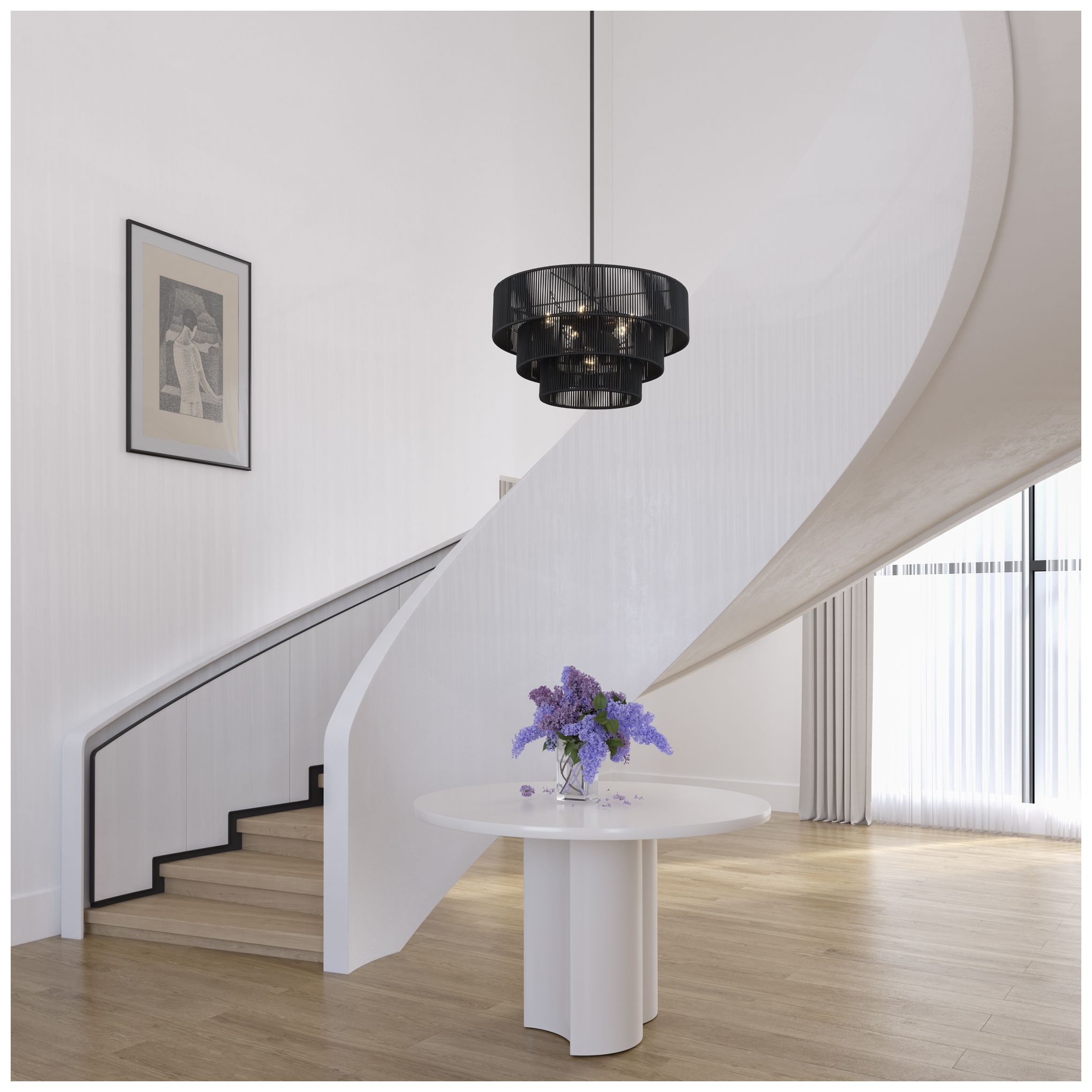 Acordia 6 Light Black Pendant Chandelier