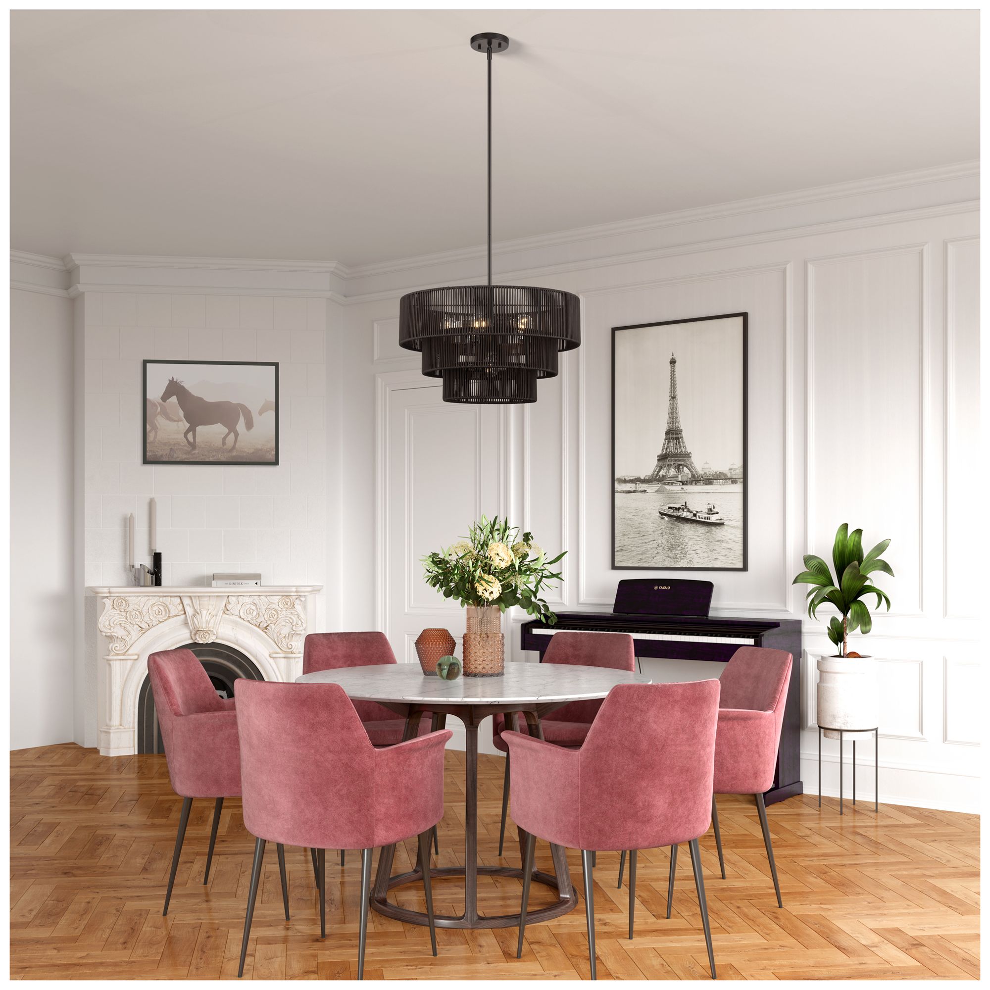 Acordia 6 Light English Bronze Pendant Chandelier