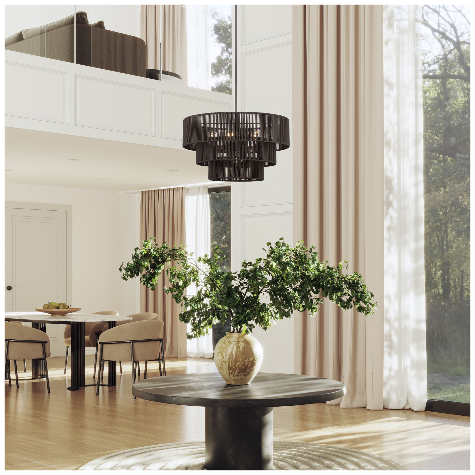 Acordia 6 Light English Bronze Pendant Chandelier