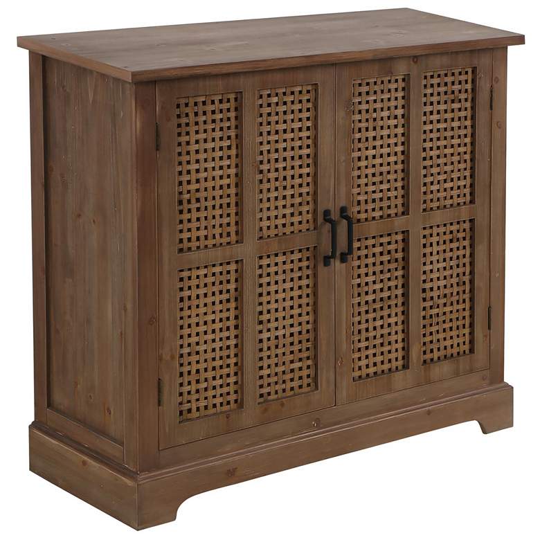 Image 1 Acorn 36" Wide Distressed Wood 2-Door Cabinet