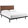 Acorn Bookmatch Metal and Wood Queen Platform Bed