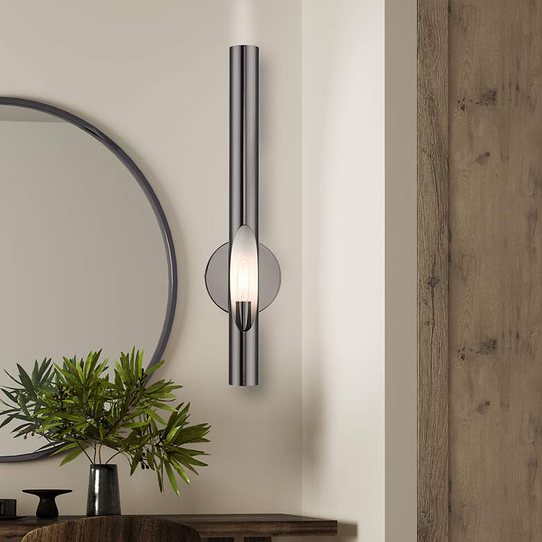 Image 1 Acra 1 Light Black Chrome ADA Single Sconce