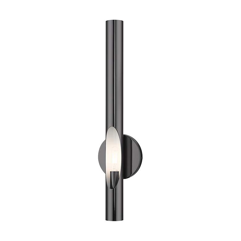 Image 5 Acra 1 Light Black Chrome ADA Single Sconce more views