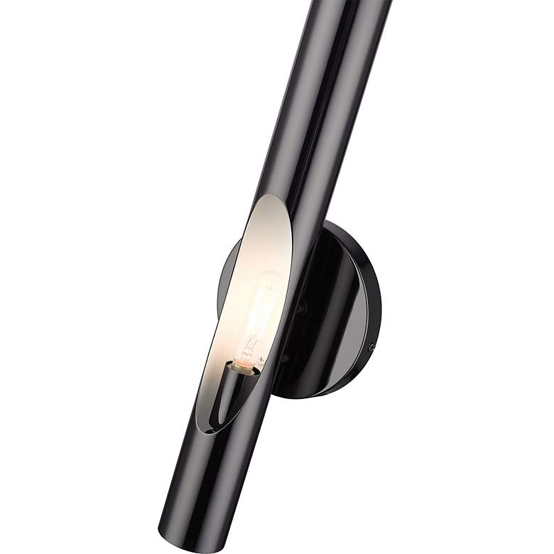 Image 7 Acra 1 Light Black Chrome ADA Single Sconce more views