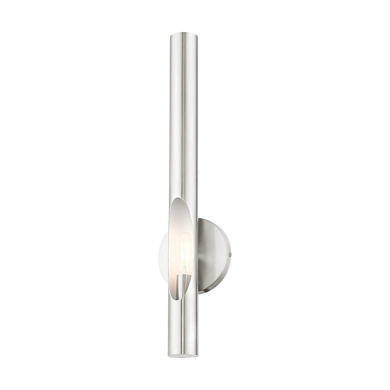 Image 7 Acra 1 Light Brushed Nickel ADA Single Sconce more views
