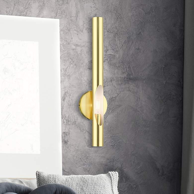 Image 1 Acra 1 Light Satin Brass ADA Single Sconce