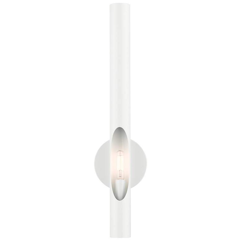 Image 1 Acra 1 Light Shiny White ADA Single Sconce