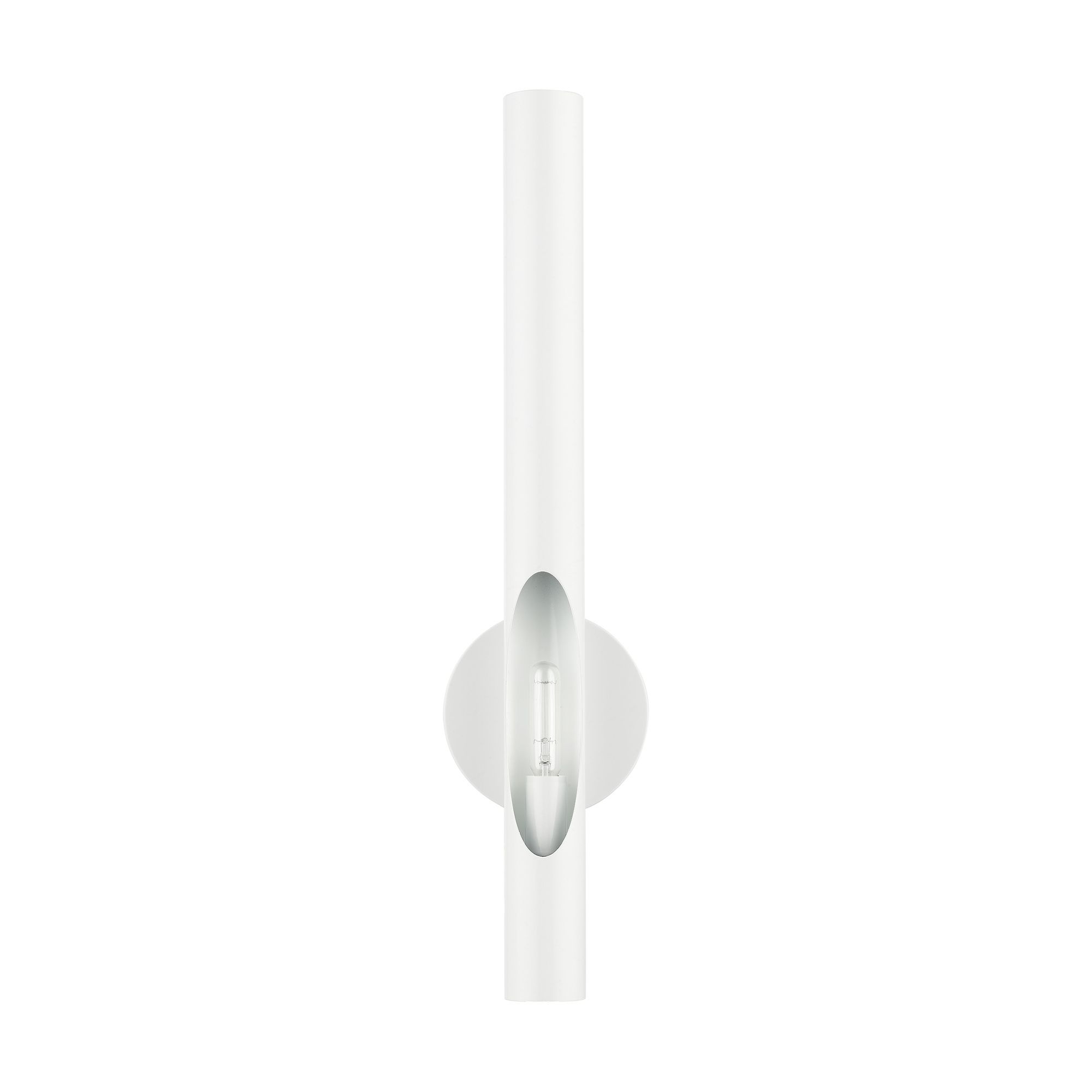 Image 4 Acra 1 Light Shiny White ADA Single Sconce more views