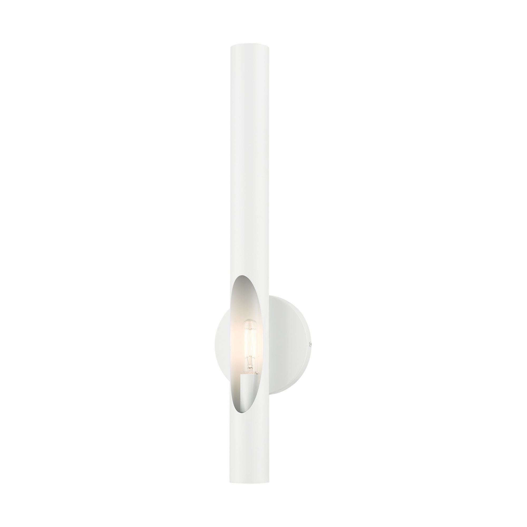 Image 6 Acra 1 Light Shiny White ADA Single Sconce more views