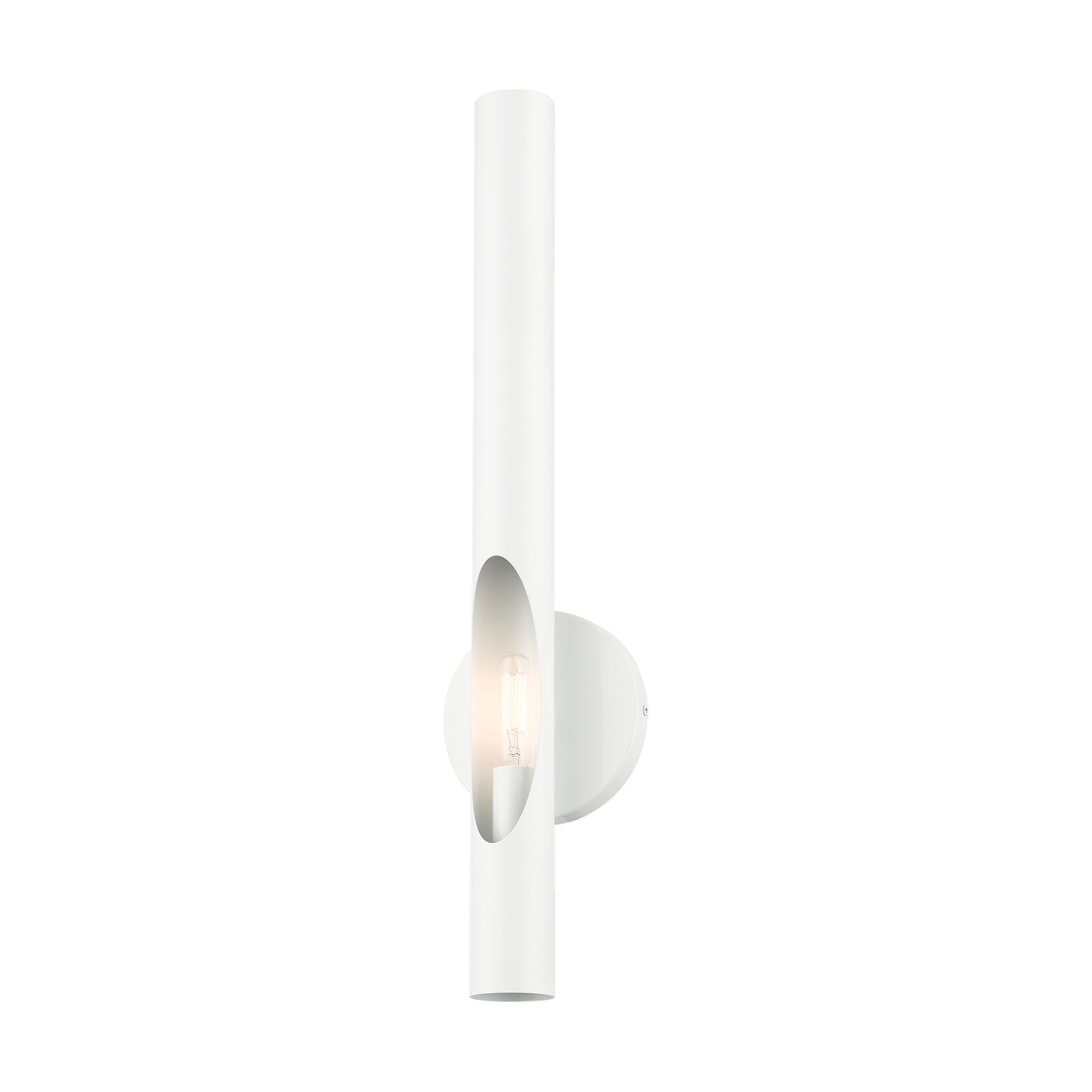 Image 7 Acra 1 Light Shiny White ADA Single Sconce more views