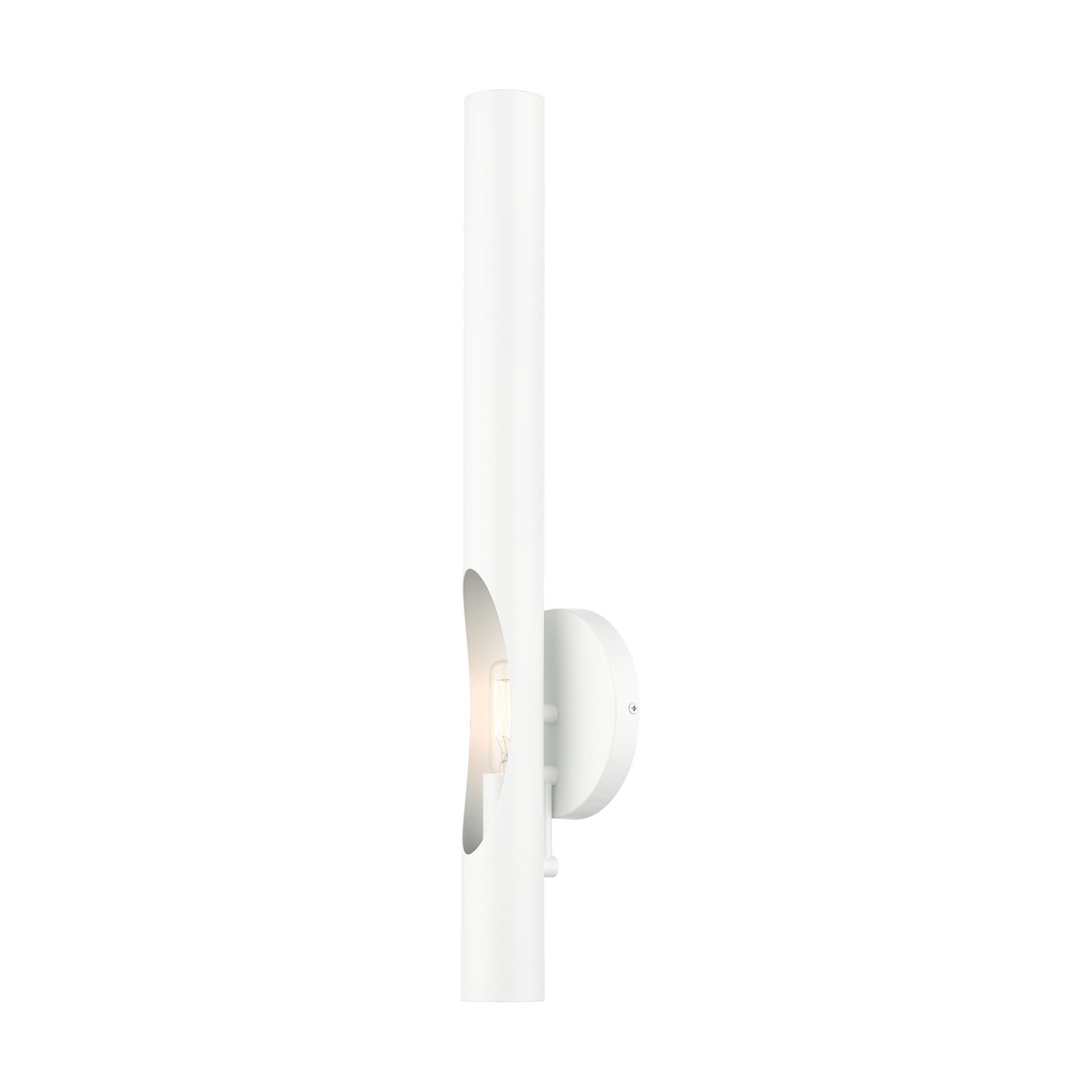 Acra 1 Light Shiny White ADA Single Sconce