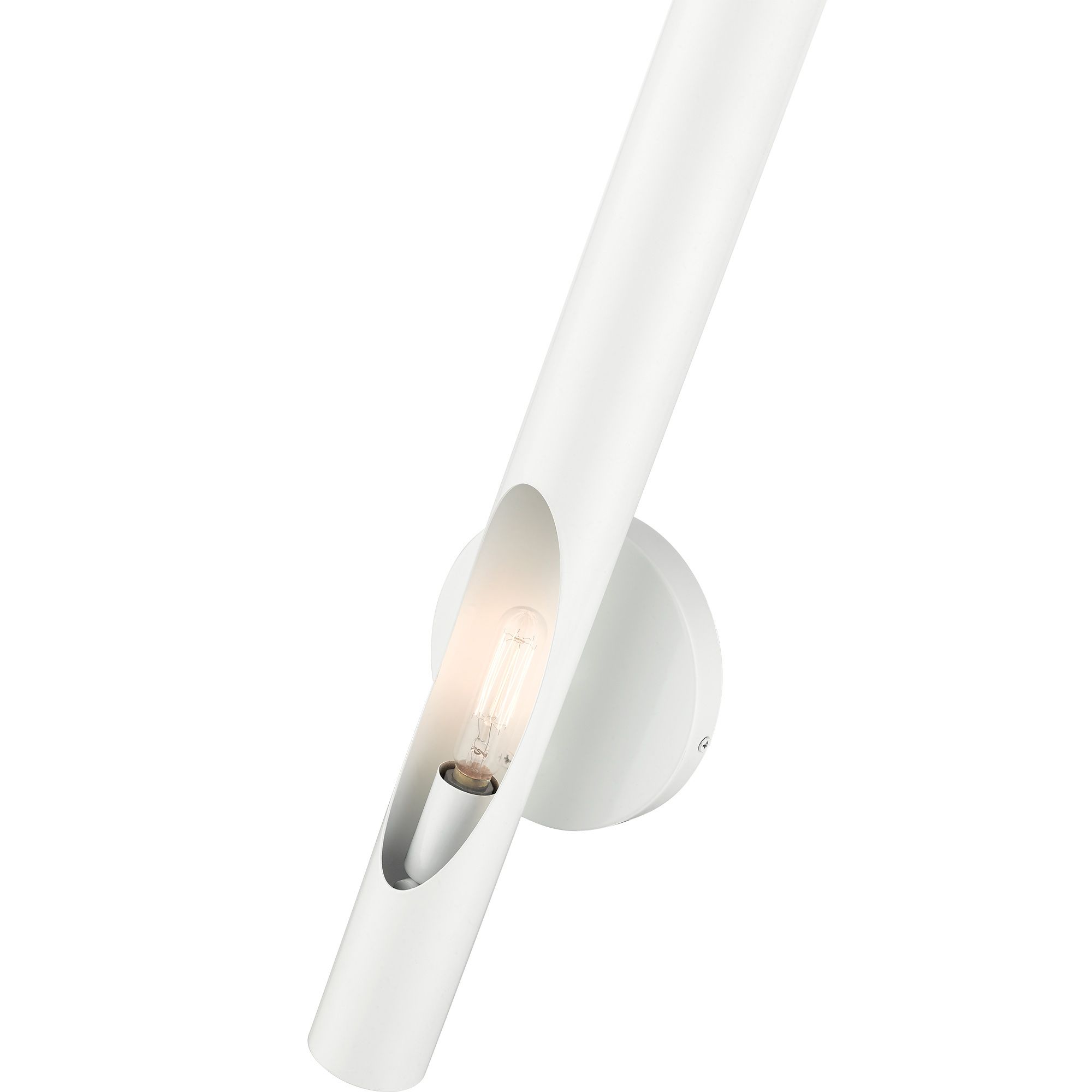 Acra 1 Light Shiny White ADA Single Sconce