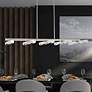 1_Acra 10 Light Brushed Nickel Linear Chandelier