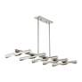 6_Acra 10 Light Brushed Nickel Linear Chandelier more views