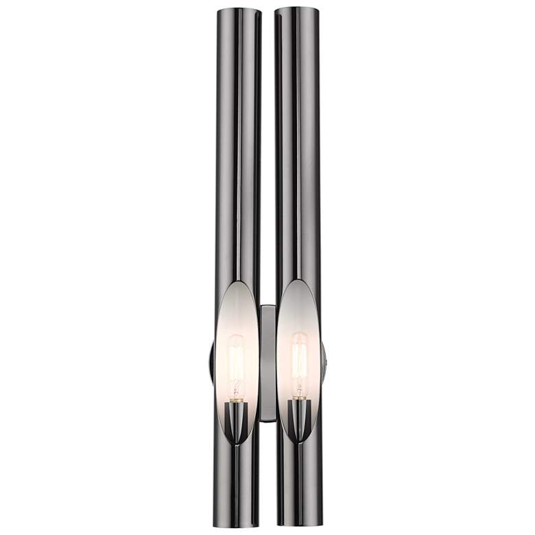 Image 1 Acra 2 Light Black Chrome ADA Double Sconce