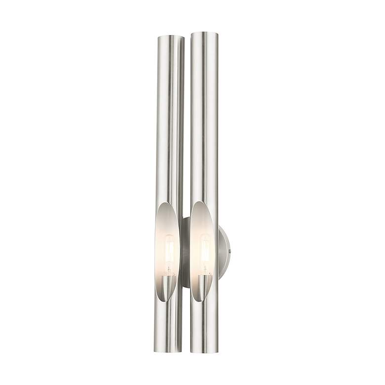 Image 6 Acra 2 Light Brushed Nickel ADA Double Sconce more views