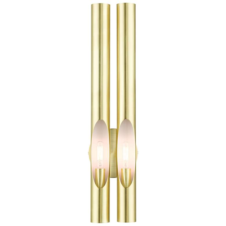 Image 1 Acra 2 Light Satin Brass ADA Double Sconce