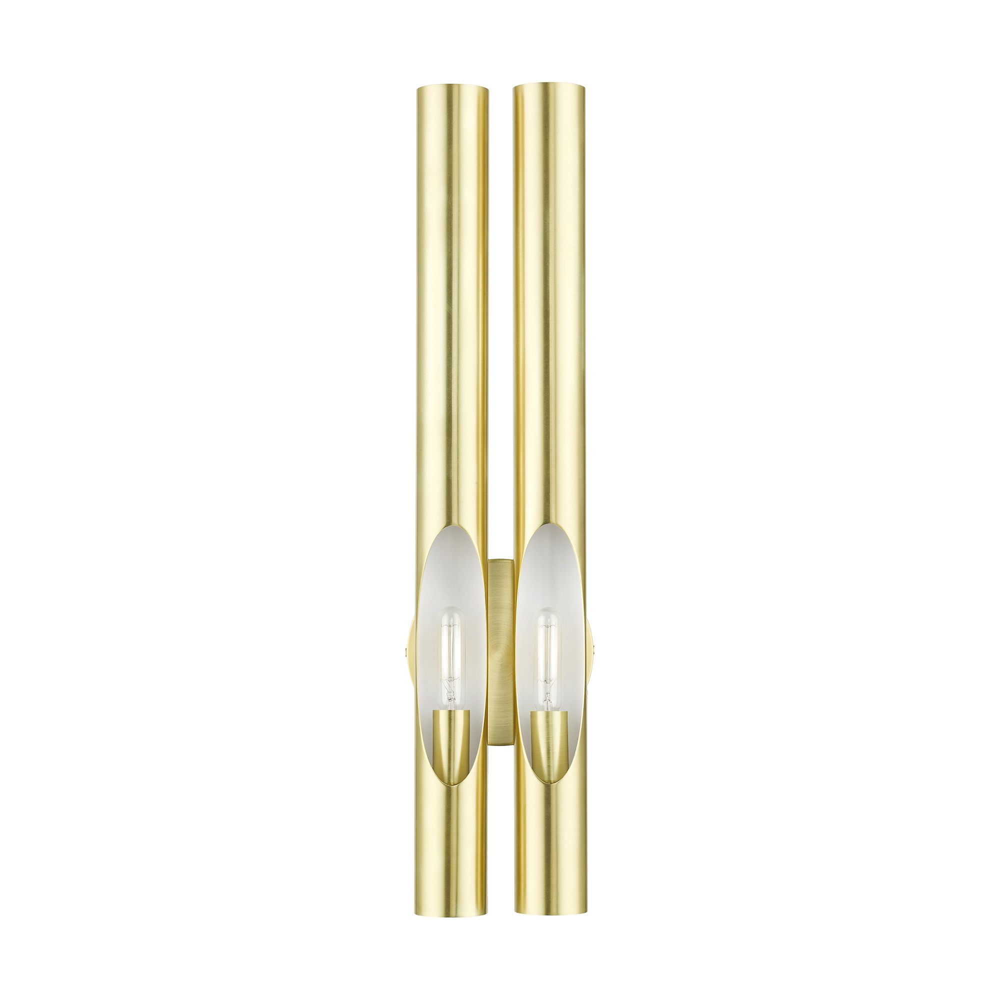 Image 4 Acra 2 Light Satin Brass ADA Double Sconce more views