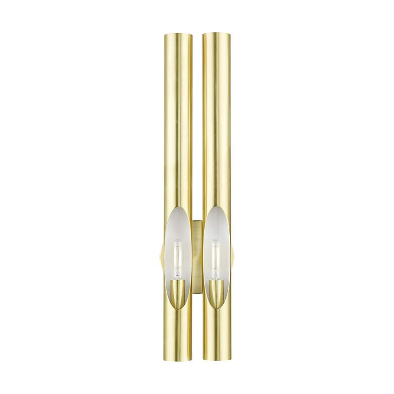 Image 4 Acra 2 Light Satin Brass ADA Double Sconce more views