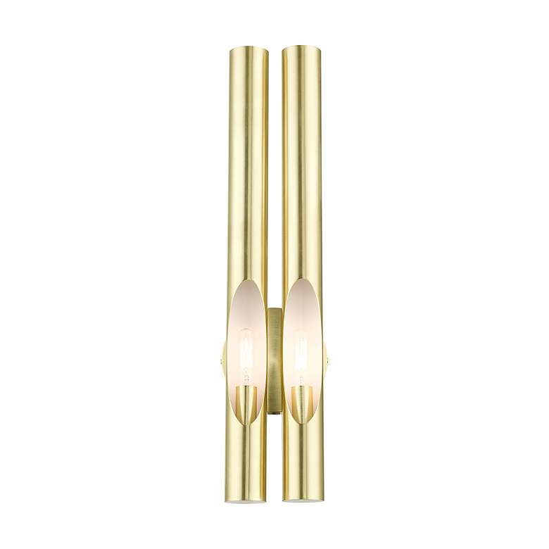 Image 5 Acra 2 Light Satin Brass ADA Double Sconce more views