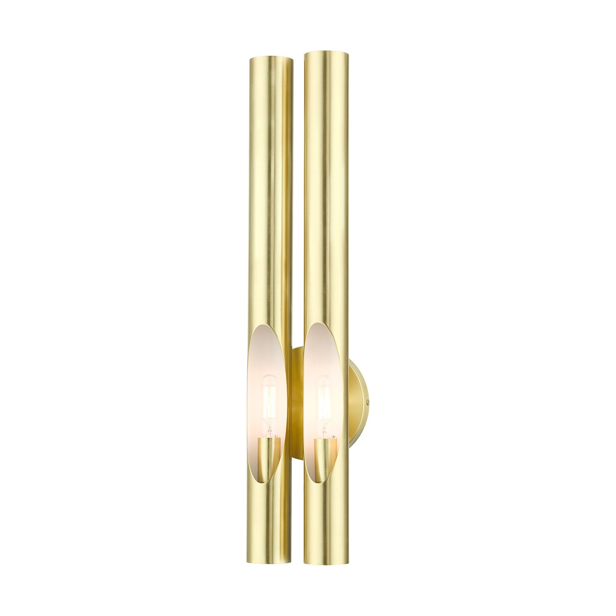 Image 6 Acra 2 Light Satin Brass ADA Double Sconce more views